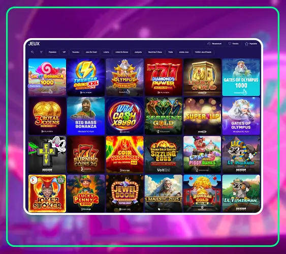 Découverte des jeux de casino