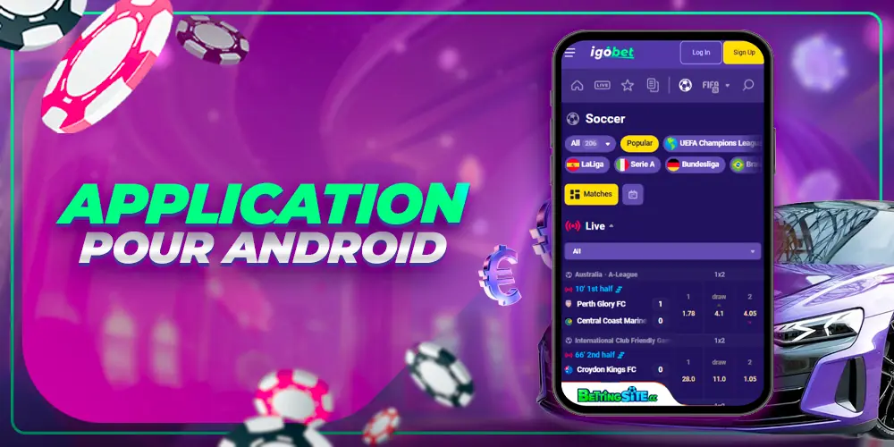 Application mobile Igobet Android